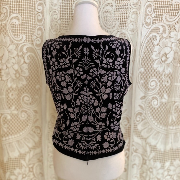 Cartise International Whimsygoth Beaded Velvet Top | Fairycore Floral Black - Picture 3 of 10